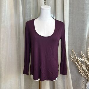Talula Aritzia Sz S Maroon soft long sleeve shirt